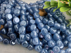 Denim Blue Silk- 3 Sided Crystal Beads - 6mm - 20pcs