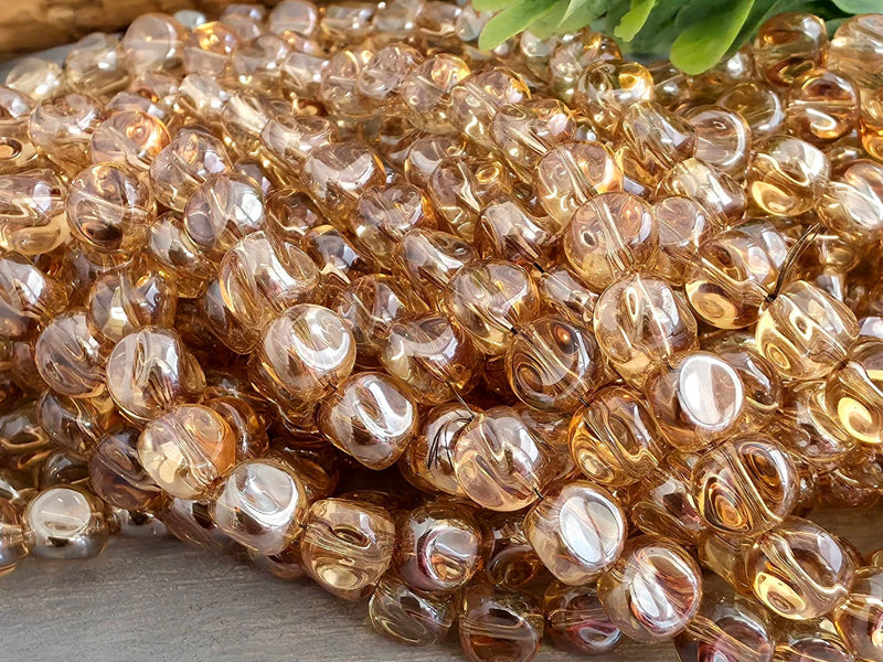 Champagne - 3 Sided Crystal Beads - 6mm - 20pcs