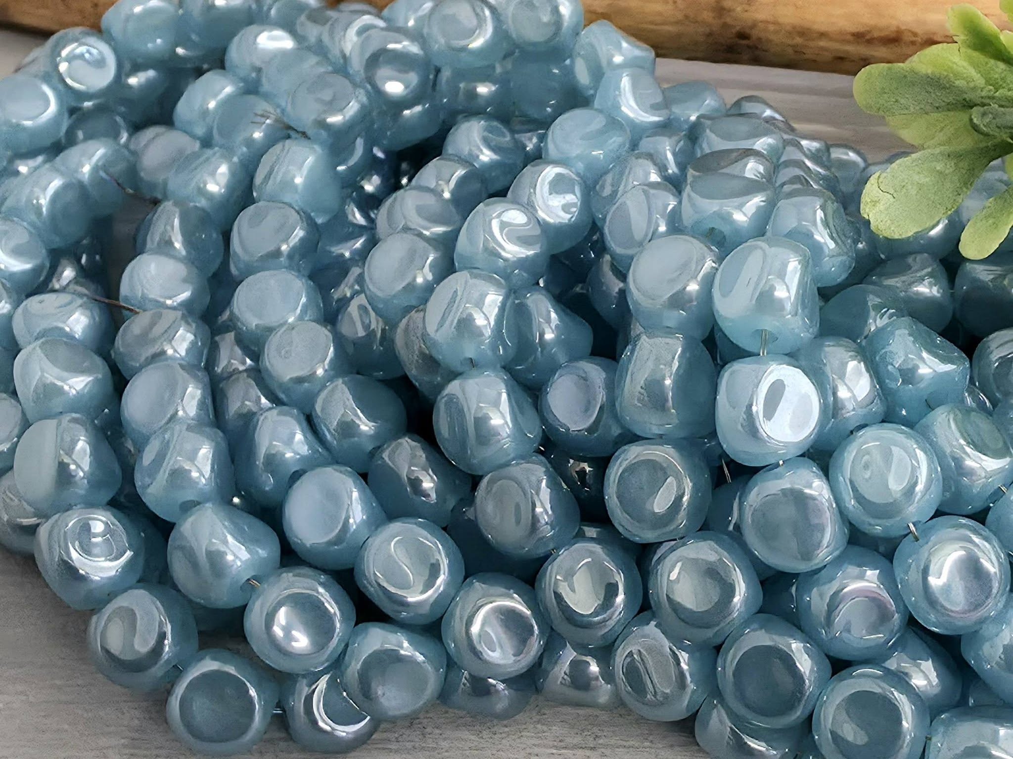 Cerulean Blue Silk - 3 Sided Crystal Beads - 6mm - 20pcs