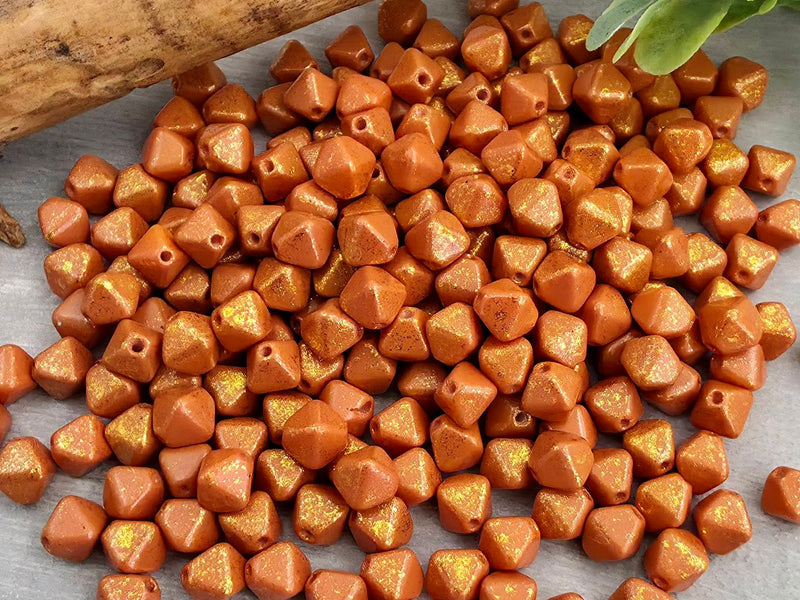 Terracotta Copper - Czech Lantern Bicone Beads - 6mm - 50pcs
