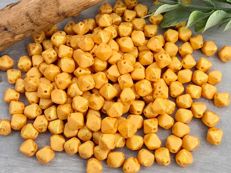 Sunflower - Czech Lantern Bicone Beads - 6mm - 50pcs