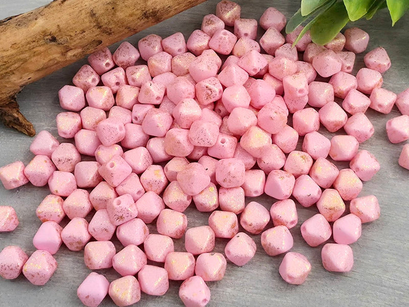 Powder Pink - Czech Lantern Bicone Beads - 6mm - 50pcs