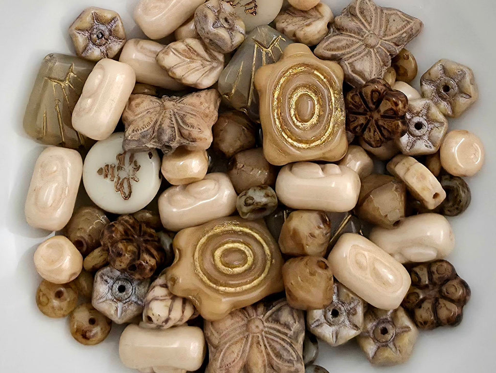 Desert Linen - Curated Czech Bead Mix - 90pcs
