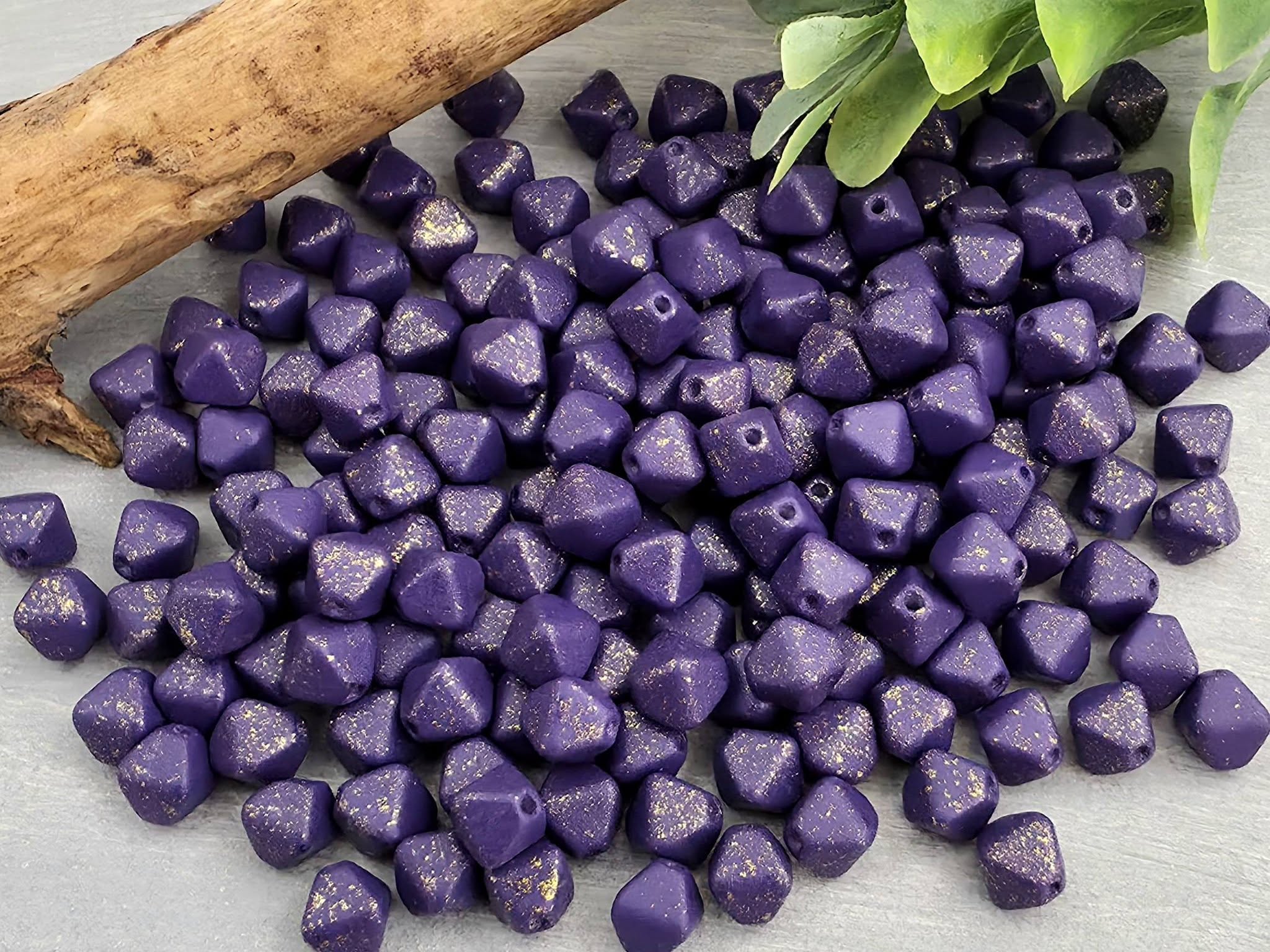 Royal Purple - Czech Lantern Bicone Beads - 6mm - 50pcs