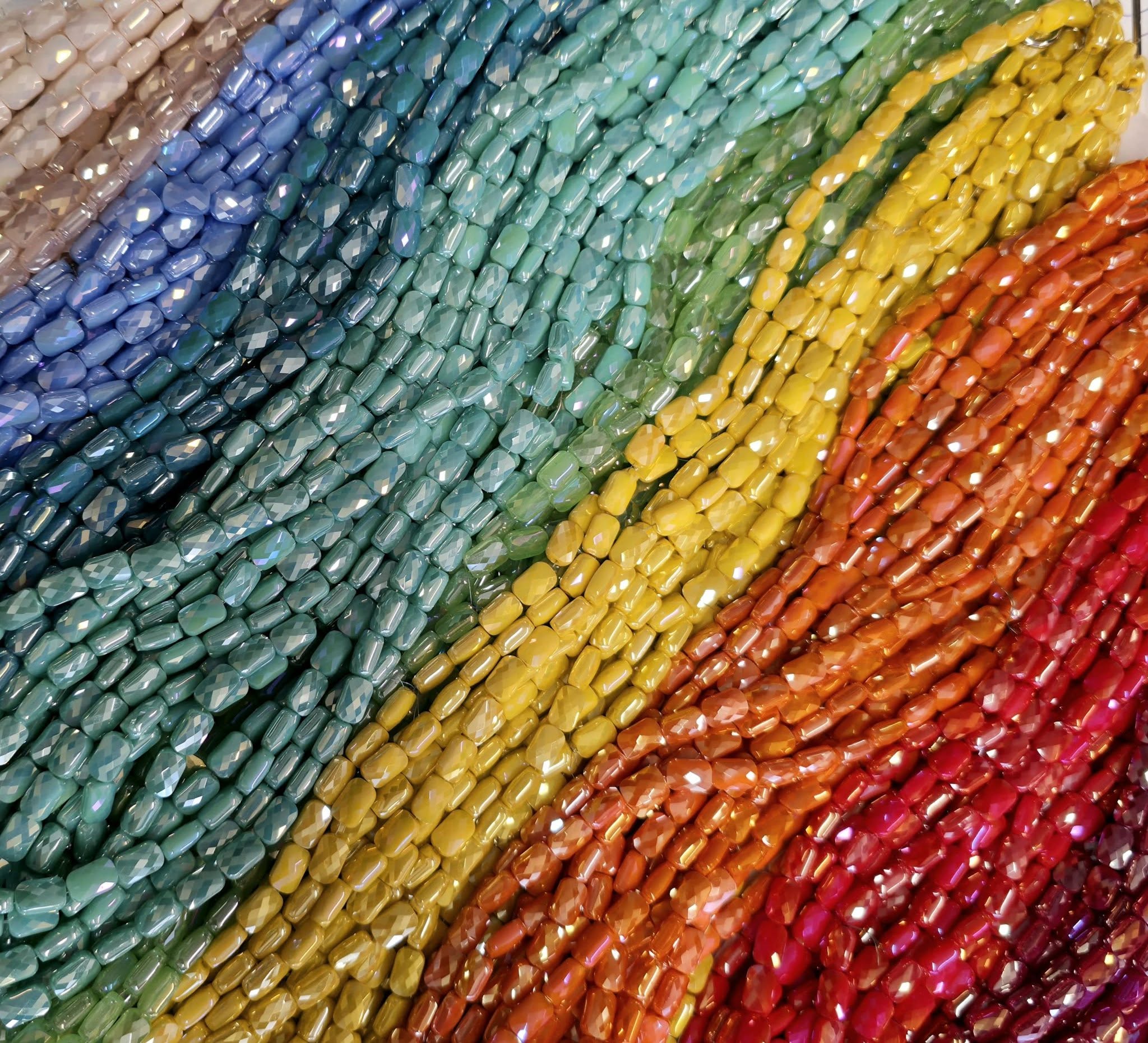 Mystic Magenta - Micro Faceted Rectangle Crystals - 8x5mm Secondary image