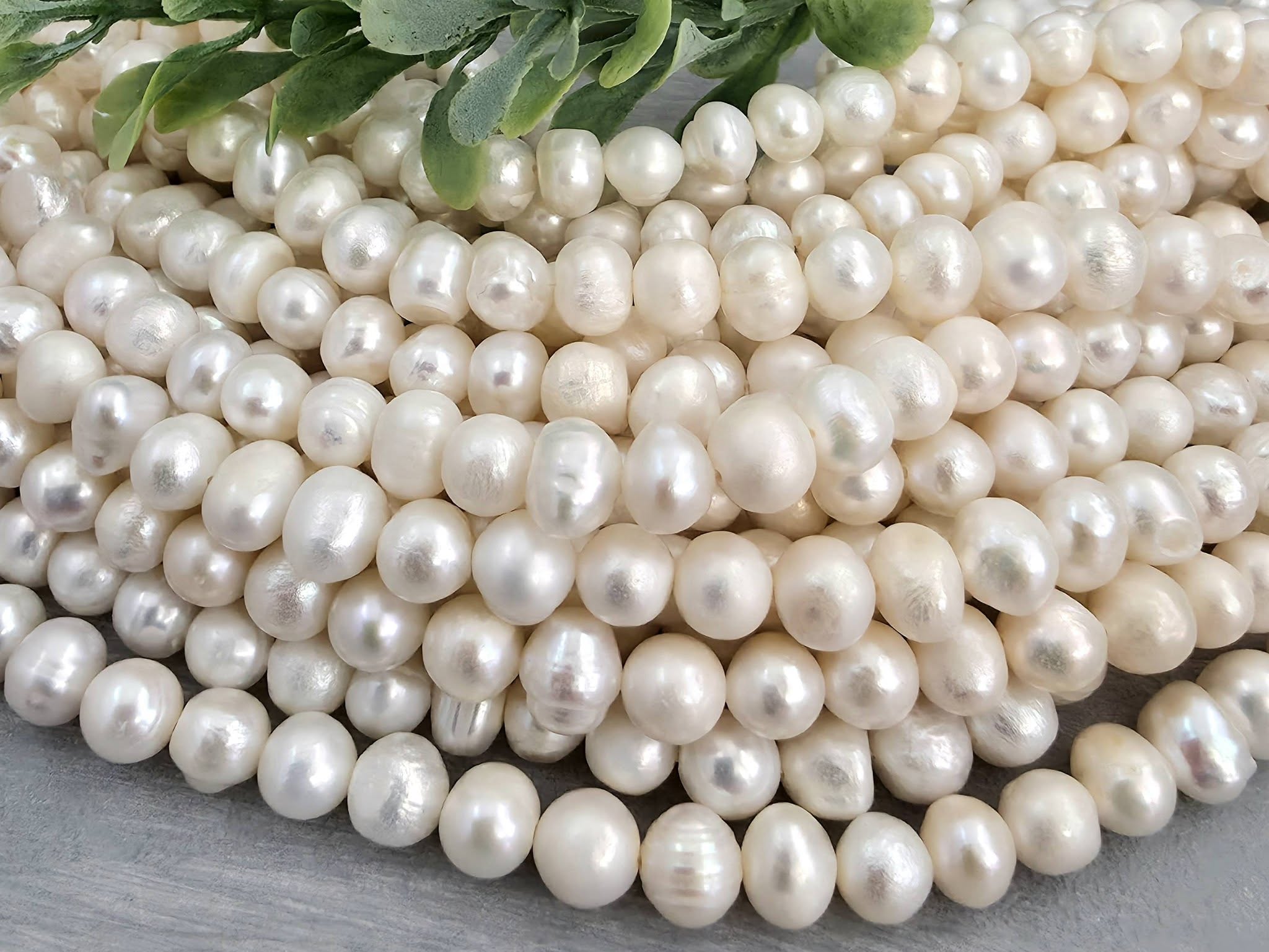Natural Freshwater Baroque Pearls - 7-8mm - 7" Strand