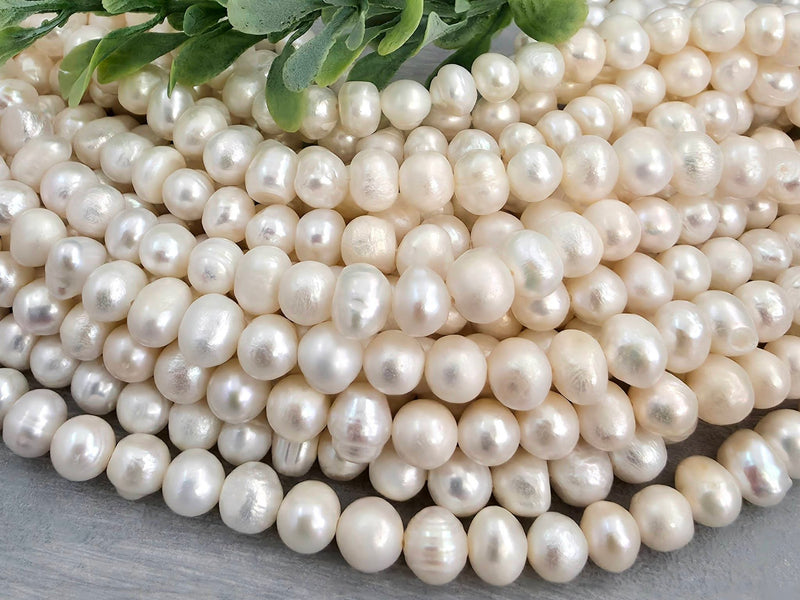 Natural Freshwater Baroque Pearls - 7-8mm - 7" Strand