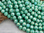 Mystic Teal Green - Hexagon Cut Crystals - 8mm - 7" Strand