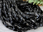 Jet Black - Micro Faceted Rectangle Crystals - 8x5mm