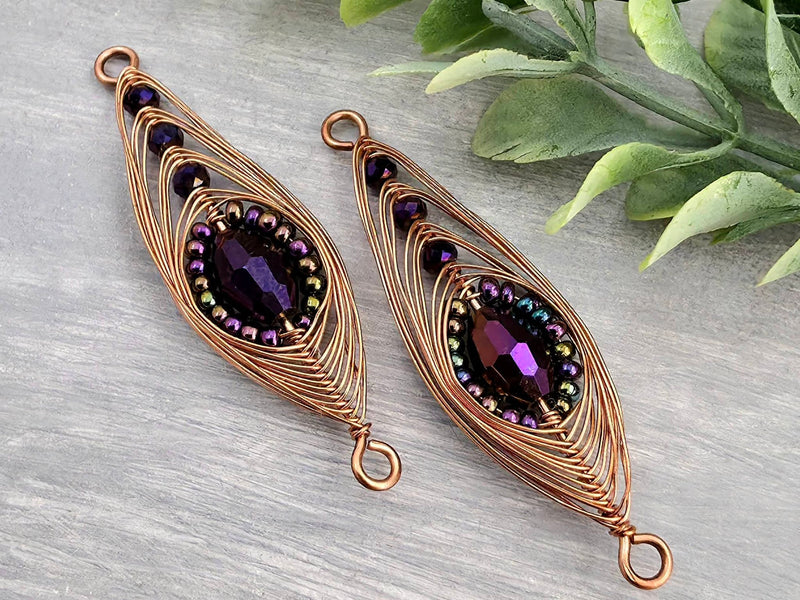 Twilight Elegance A - Handwired Herringbone Links - 45mm - 2pcs