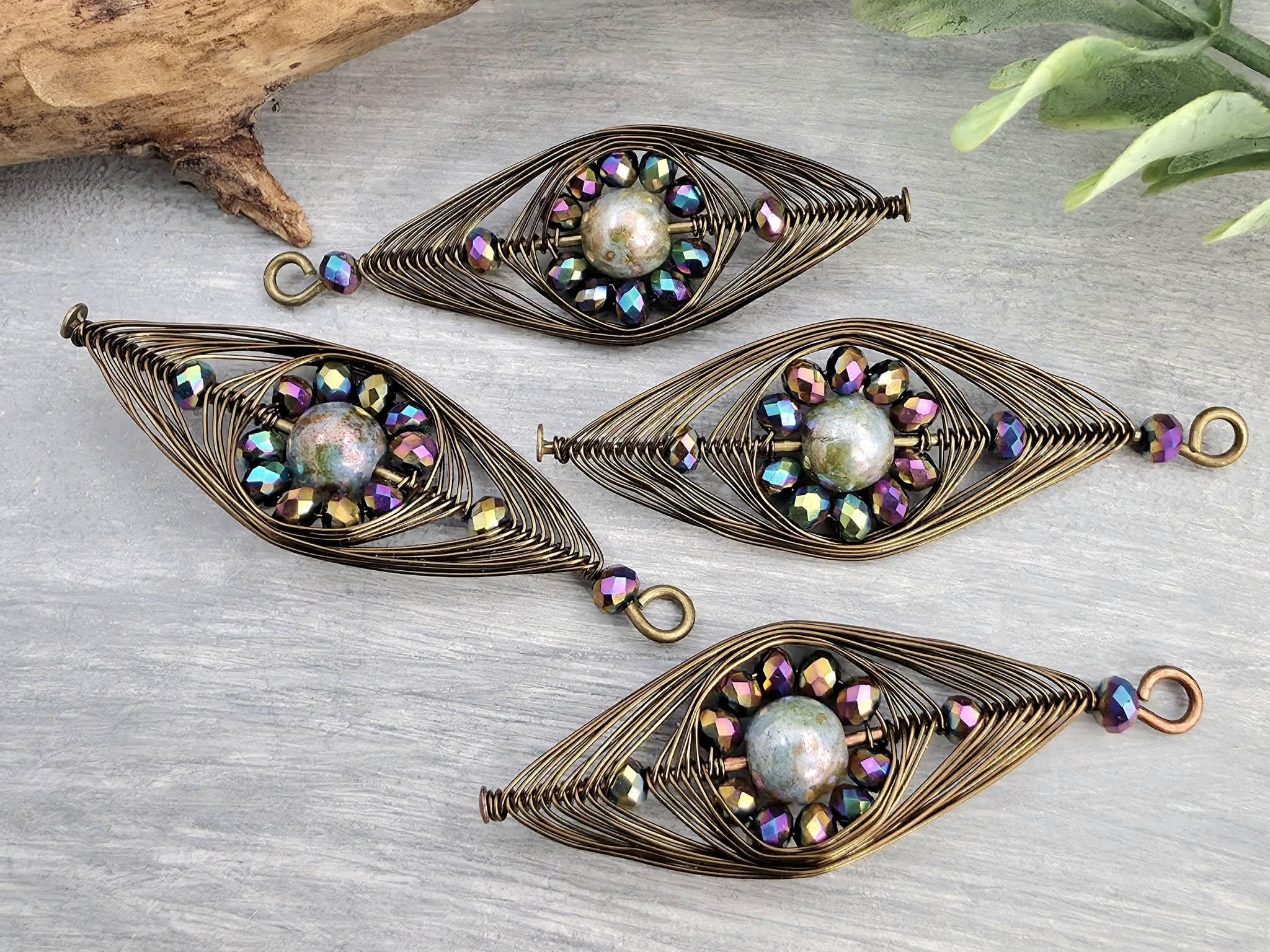 Twilight Dance - Handwired Herringbone Links - 45mm - 2pcs