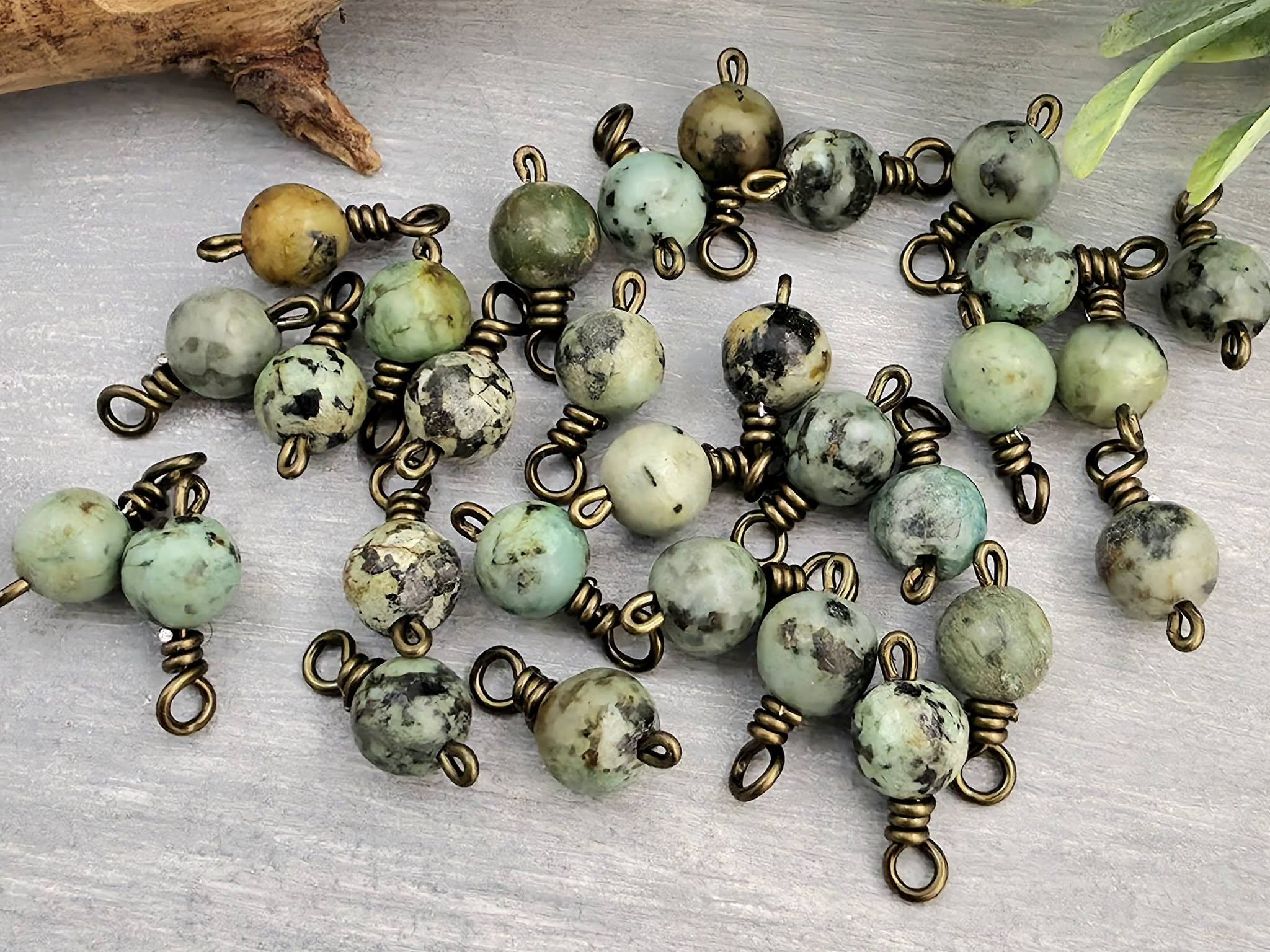 African Turquoise - Gemstone Charms - 6mm - 10pcs Main image