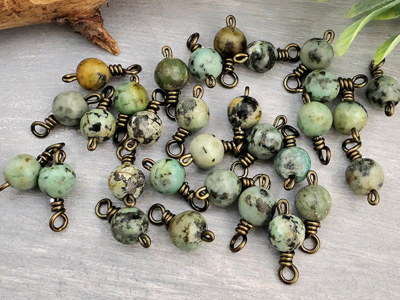 African Turquoise - Gemstone Charms - 6mm - 10pcs