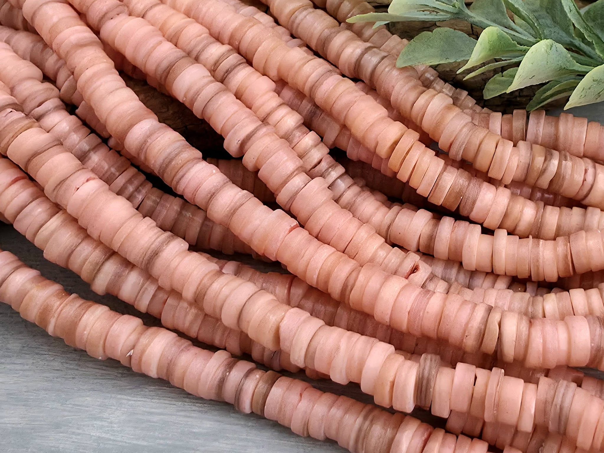 Lt Peach - Heishi Shell Disc - 6mm - 10" Strand Main image