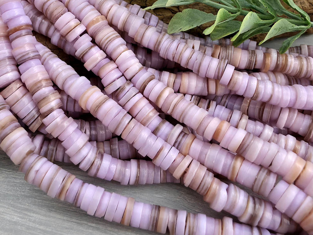 Lt Lilac - Heishi Shell Disc - 6mm - 10" Strand