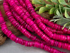 Magenta - Heishi Shell Disc - 6mm - 10" Strand