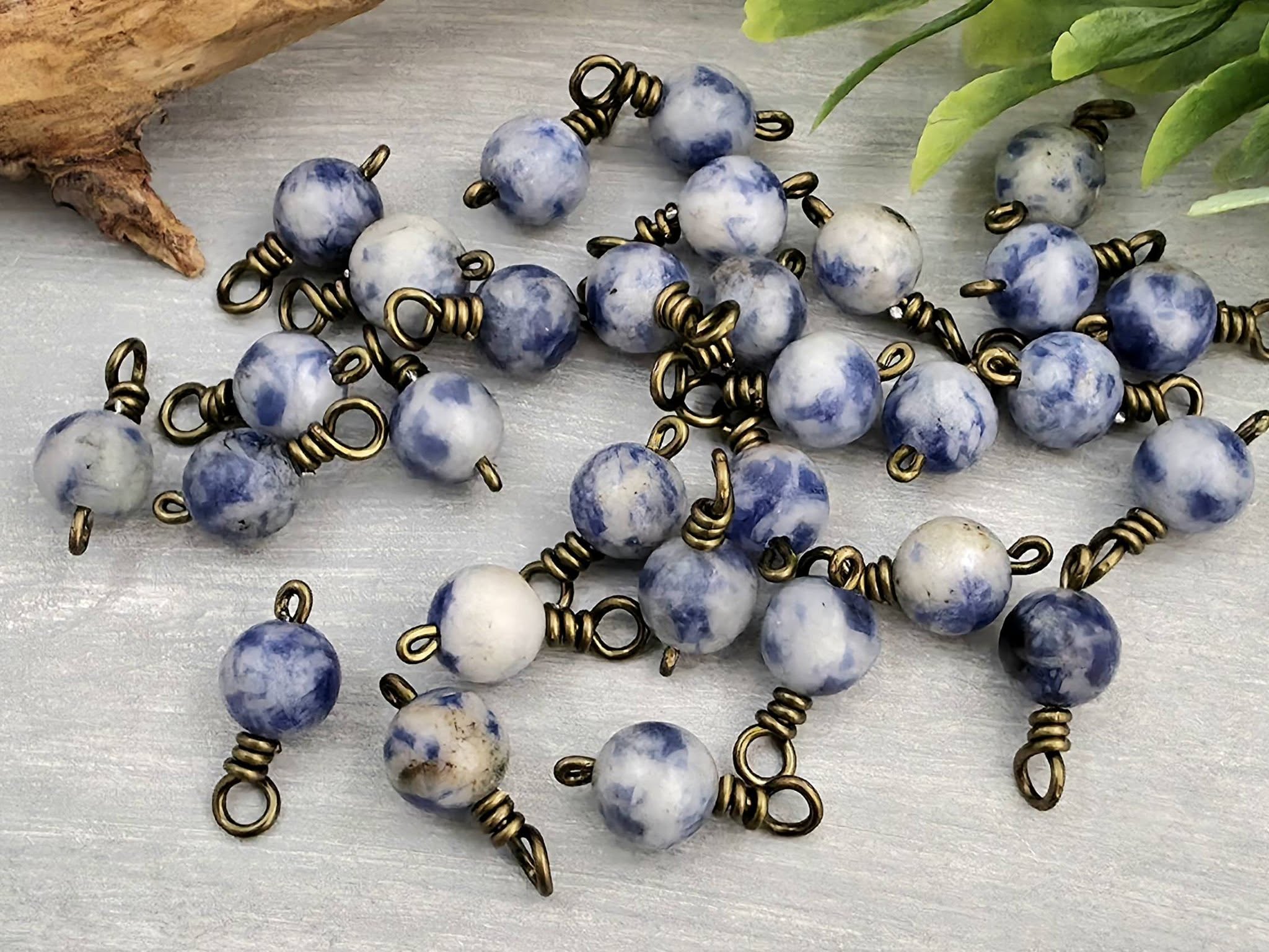 Sodalite - Gemstone Charms - 6mm - 10pcs