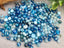 Aqua Blue Luster Glass Bead Mix  - 3-6mm - 30gr.