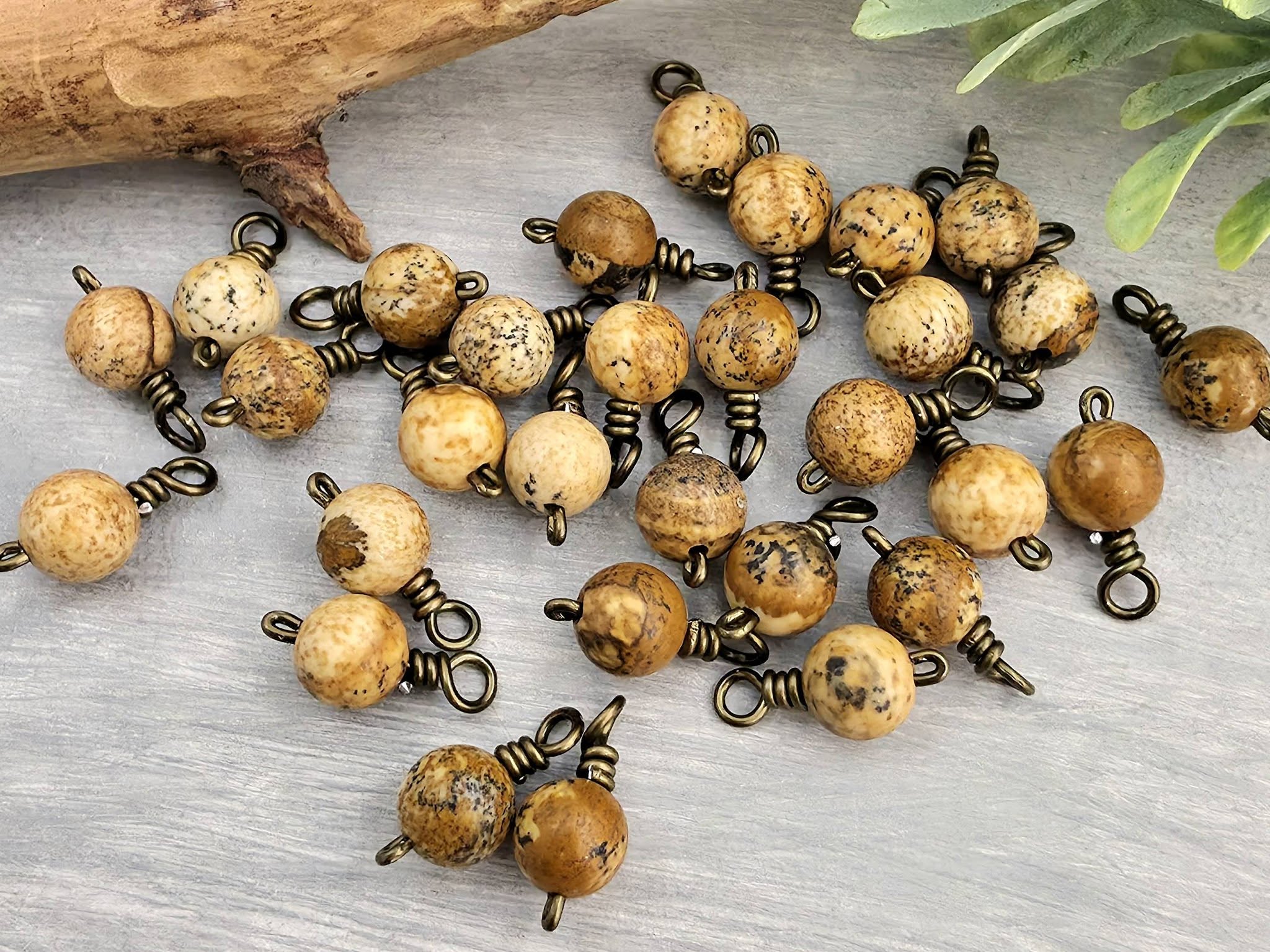 Picture Jasper - Gemstone Charms - 6mm - 10pcs Main image