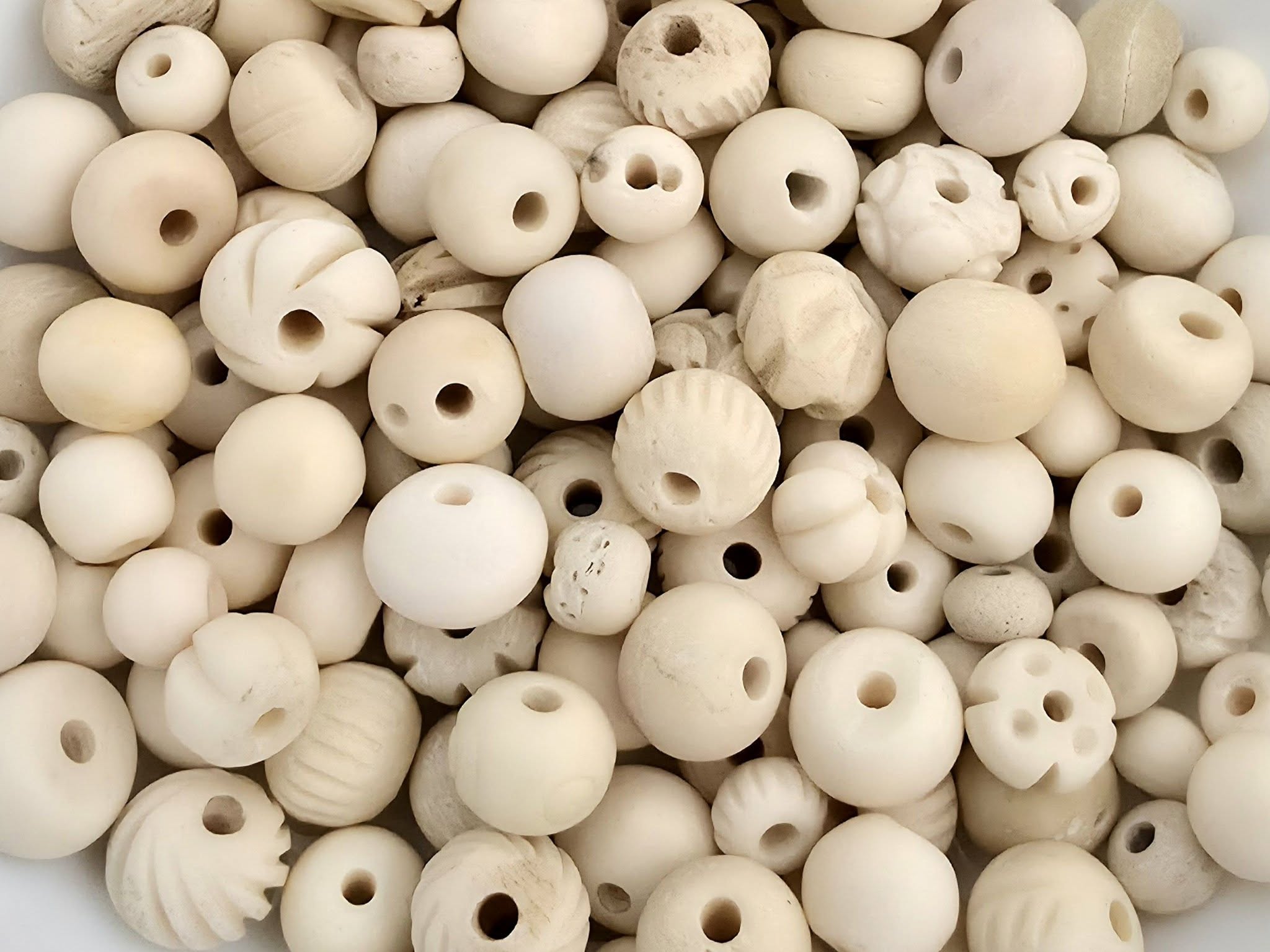 Natural Bone Beads - 6 to 14mm - 75gr Main image