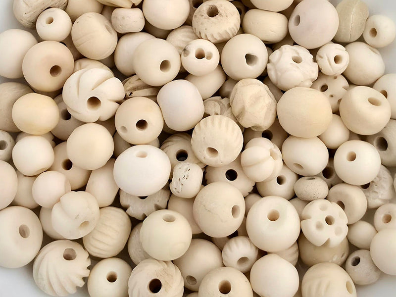 Natural Bone Beads - 6 to 14mm - 75gr