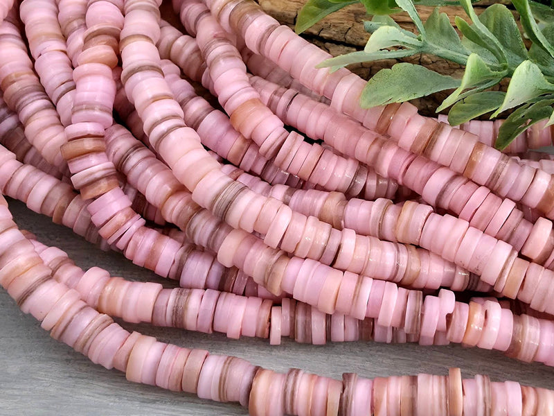Lt Pink - Heishi Shell Disc - 6mm - 10" Strand