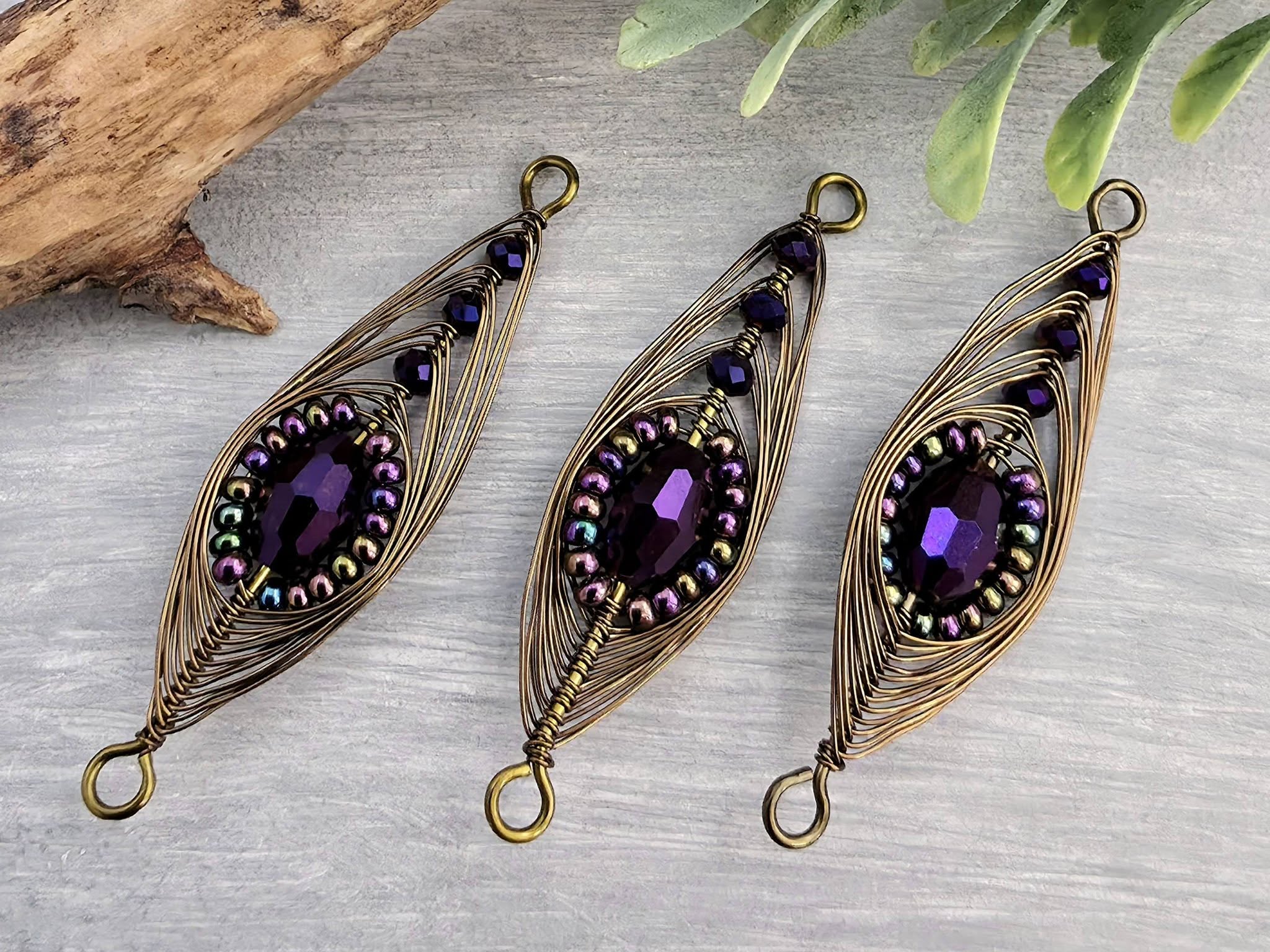 Twilight Elegance B - Handwired Herringbone Links - 45mm - 2pcs Main image