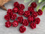 Red - Carved Rose Flower Beads - 8mm - 10pcs