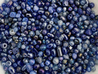 Blue - Luster Glass Bead Mix  - 3-6mm - 100gr.