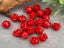 Coral Red - Carved Rose Flower Beads - 8mm - 10pcs