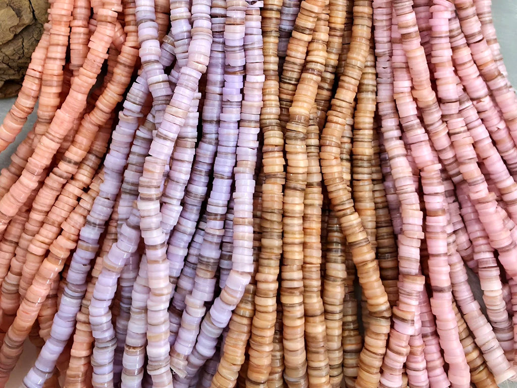 Lt Peach - Heishi Shell Disc - 6mm - 10" Strand