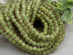 Olive Lined Crystal Bicone - 4mm - 10" Strand