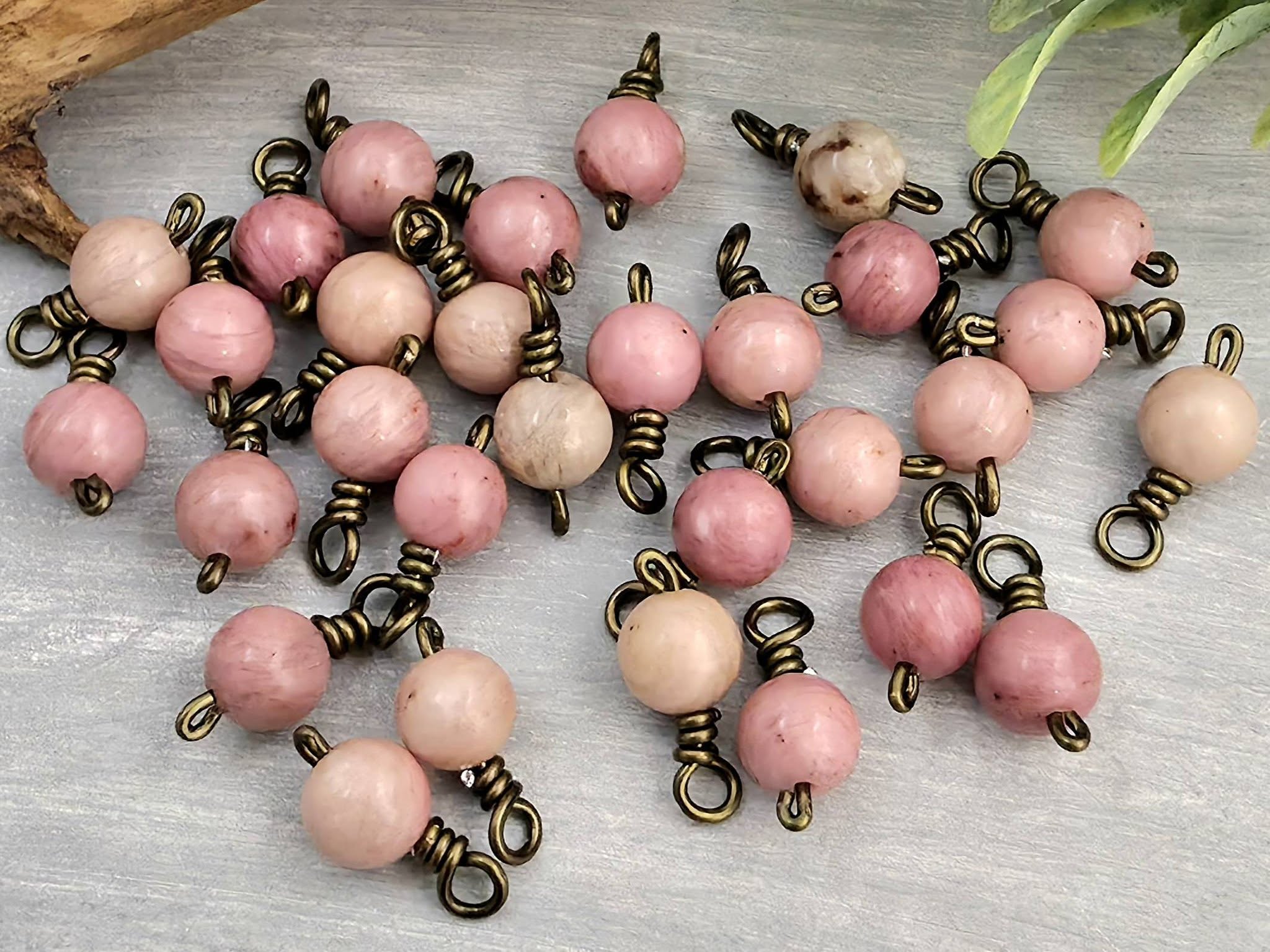 Rhodonite - Gemstone Charms - 6mm - 10pcs Main image