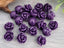 Grape - Carved Rose Flower Beads - 8mm - 10pcs
