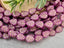 Plum Rose - Czech Mint Leaves - 10mm - 10pcs