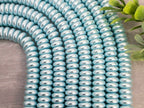 Sky Blue - Glass Pearl Rondelles - 8mm - 7.5" str.