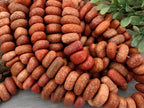 Burnt Terracotta - Irregular Dyed Magnesite Pebble Stones - 8" Strand