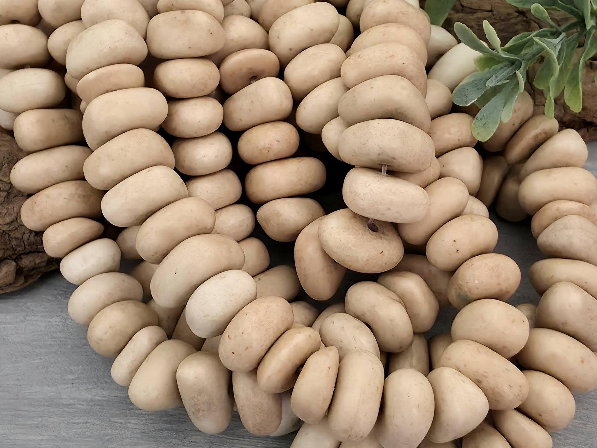 Natural Riverstone - Irregular Pebble Gemstone - 8" Strand