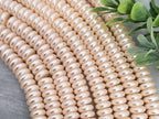 Lt Peach - Glass Pearl Rondelles - 8mm - 7.5" str.