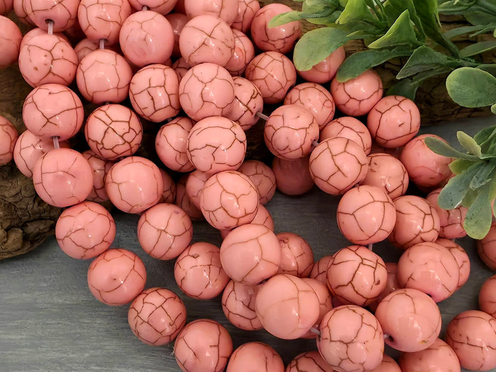 Vibrant Pink - Dyed Howlite Beads - 10mm - 7" Str.