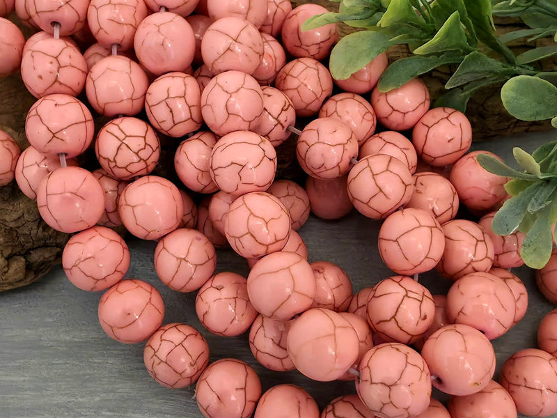 Vibrant Pink - Dyed Howlite Beads - 10mm - 7" Str.