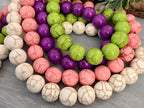 Vibrant Pink - Dyed Howlite Beads - 10mm - 7" Str.