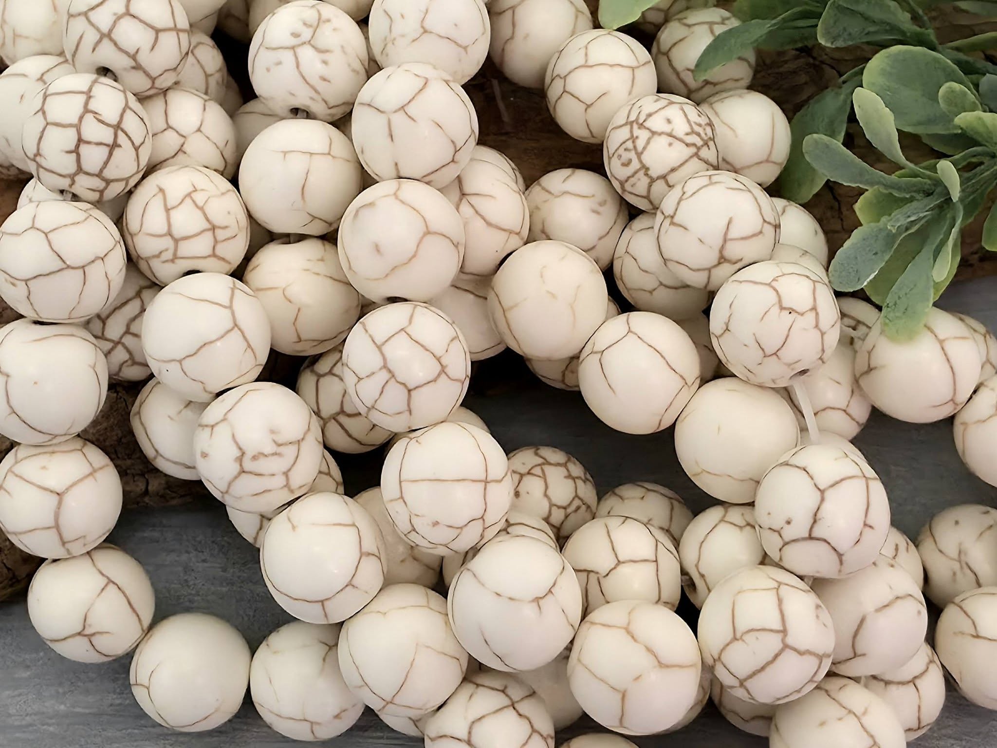 Natural Howlite Beads - 10mm - 7" Str. Main image