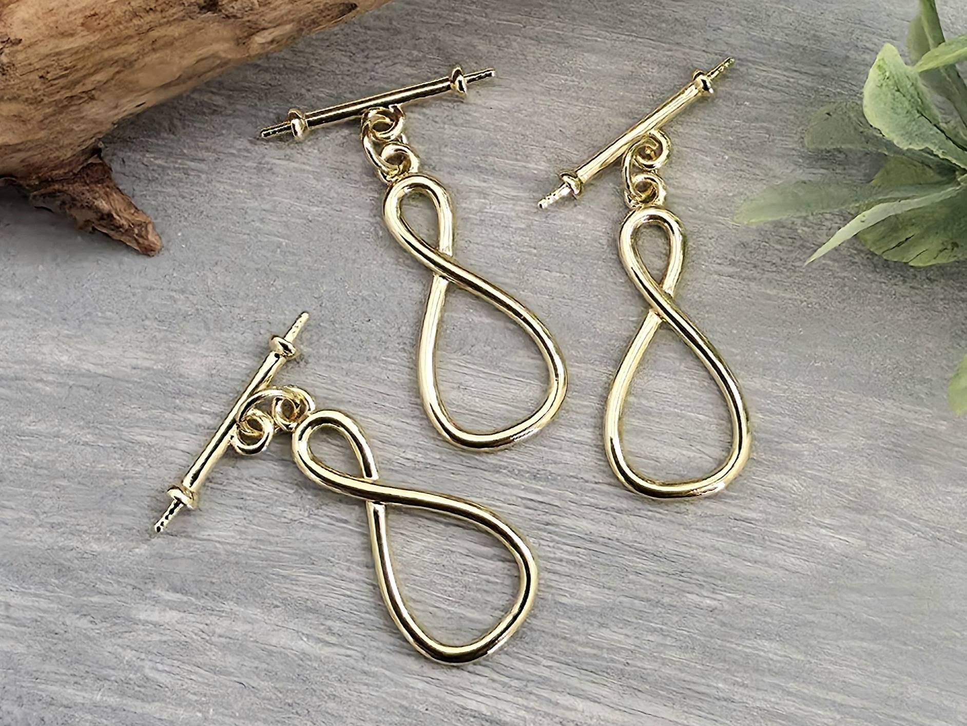 14k Gold Plated Infinity Inspired Scroll Toggle Clasp - 22mm - 2pcs Main image