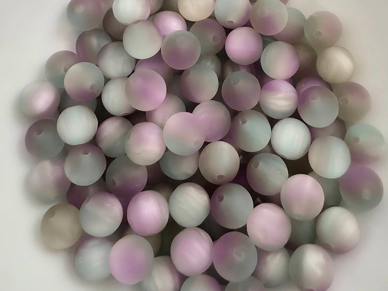 Matte Lilac Sage - 2-Tone Moon Glow Resin Beads - 10mm - 20pcs