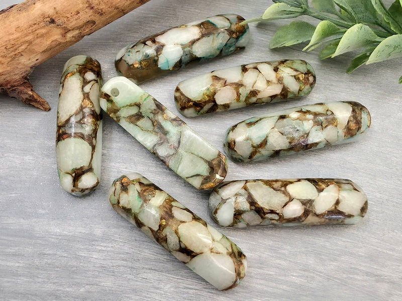 Stone - Curved Bracelet Bar - 35x12mm