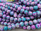 Lavender Mosaic - Turquoise Beads - 8mm - 7.5" Str.