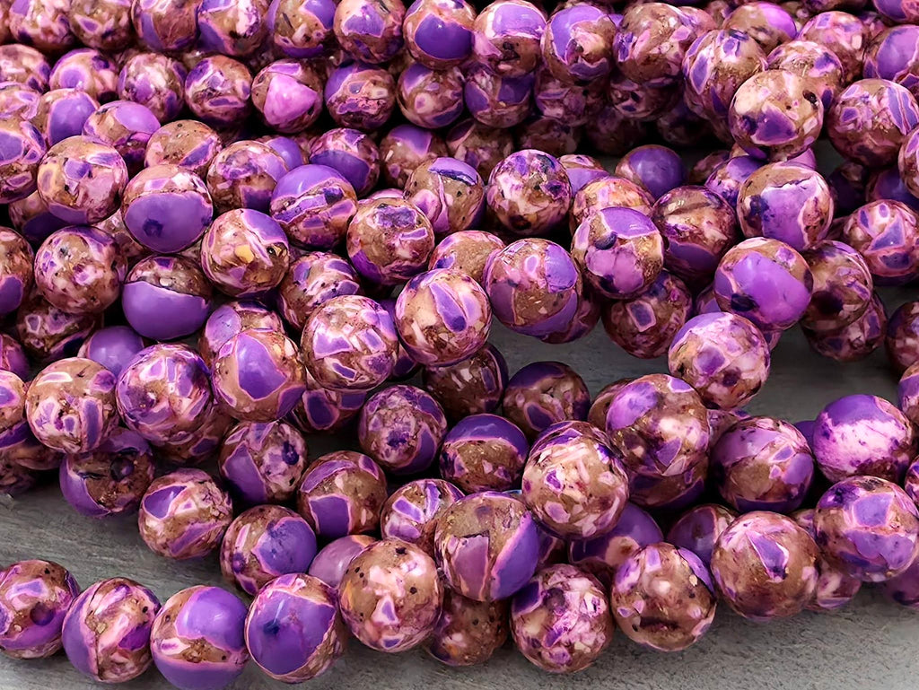 Amethyst Mosaic - Turquoise Beads - 8mm - 7.5" Str.