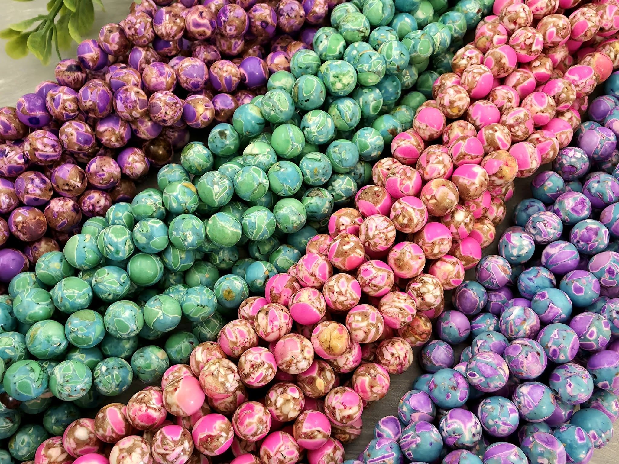 Amethyst Mosaic - Turquoise Beads - 8mm - 7.5" Str.