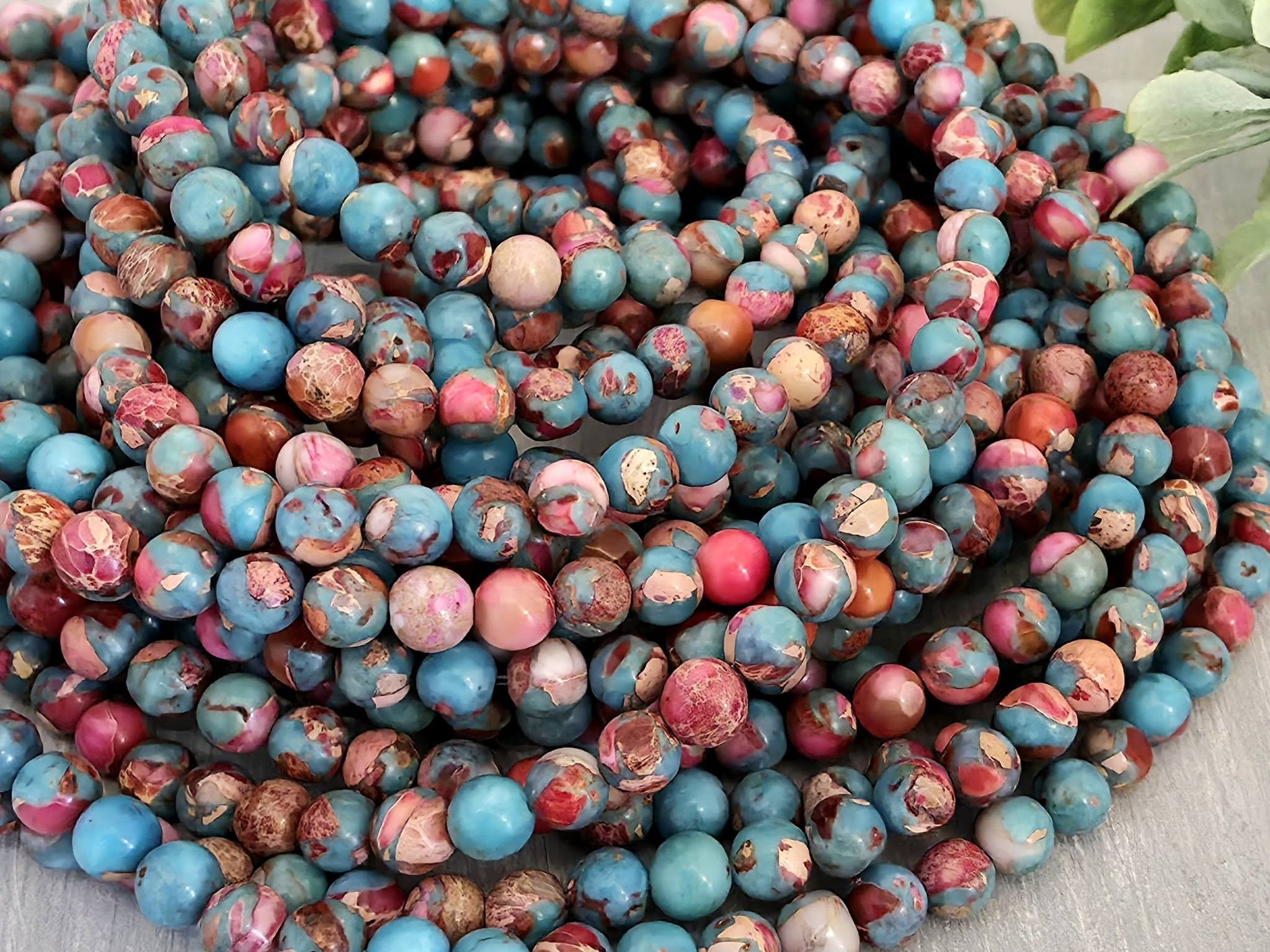 Fuchsia Mix - Sea Sediment Jasper - 4mm - 15" Str. Main image